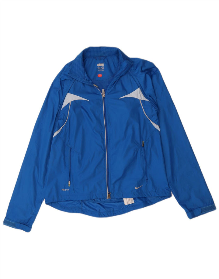 Nike Γυναικείο μπουφάν βροχής UK 10/12 Medium Blue Colorblock Polyester