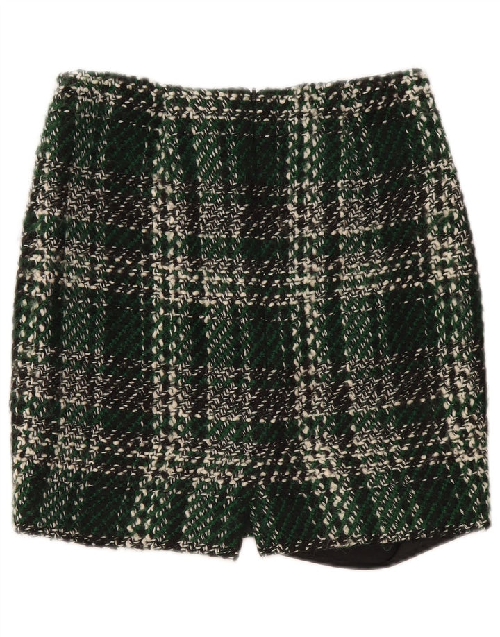 Μίνι γυναικεία φούστα Fenn Wright Manson UK 10 Small W30 Green Check Wool
