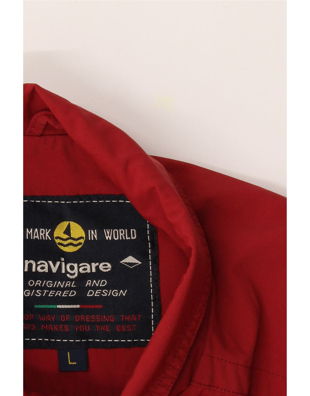 NAVIGARE Mens Windbreaker Jacket UK 40 Large Red Polyester Vintage Navigare and Second-Hand Navigare from Messina Hembry 