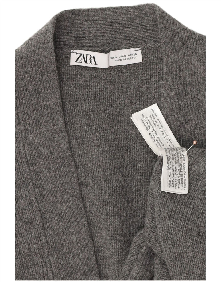 ZARA Γυναικεία ζακέτα υπερμεγέθη UK 10 Small Grey Cashmere