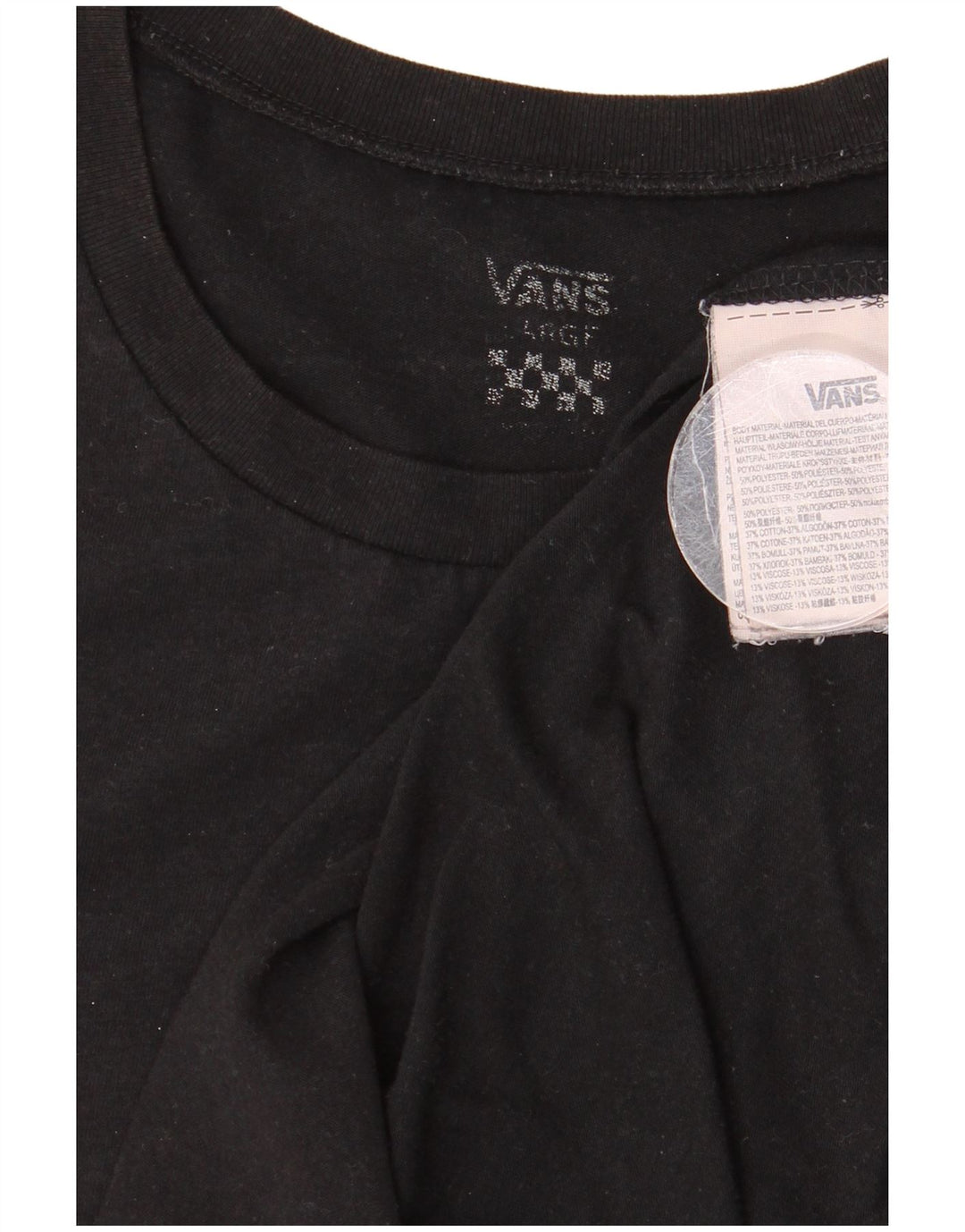 Vans Γυναικεία γραφικά T-Shirt Top UK 16 Large Black Polyester