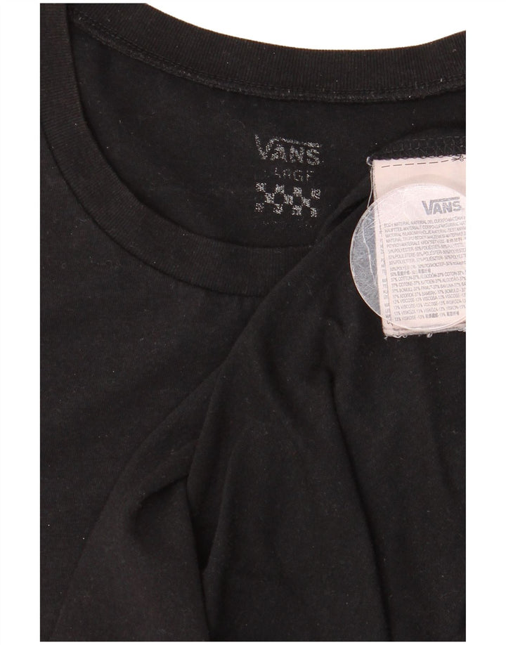 Vans Γυναικεία γραφικά T-Shirt Top UK 16 Large Black Polyester