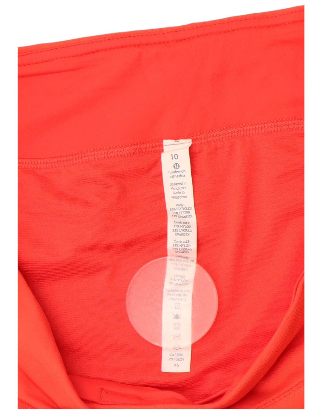 Γυναικείο αθλητικό σορτς Lululemon US 10 Μεγάλο Πορτοκαλί Πολυεστέρας