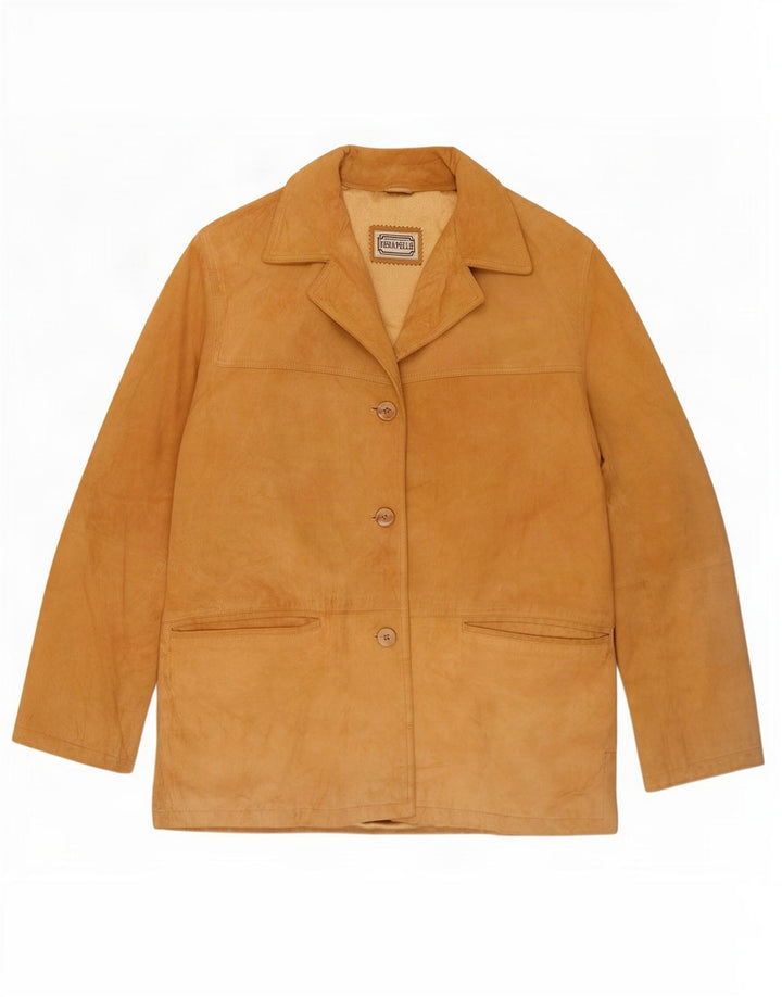 Vintage Γυναικείο Suede Jacket IT 46 Large Brown Δερμάτινο