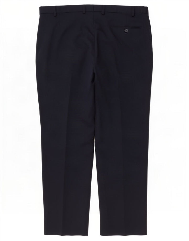 Ανδρικό παντελόνι με κανονική εφαρμογή Marks & Spencer W44 L31 Navy Blue Polyester