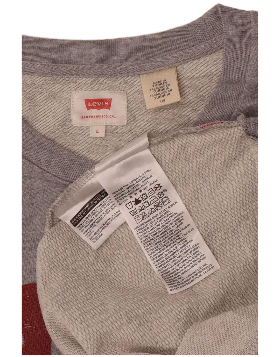 Ανδρικό γραφικό φούτερ Levi's, βαμβακερό μεγάλο γκρι