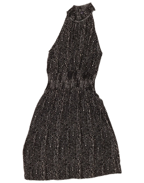 Marks & Spencer Γυναικείο φόρεμα UK 10 Small Black Spotted Viscose