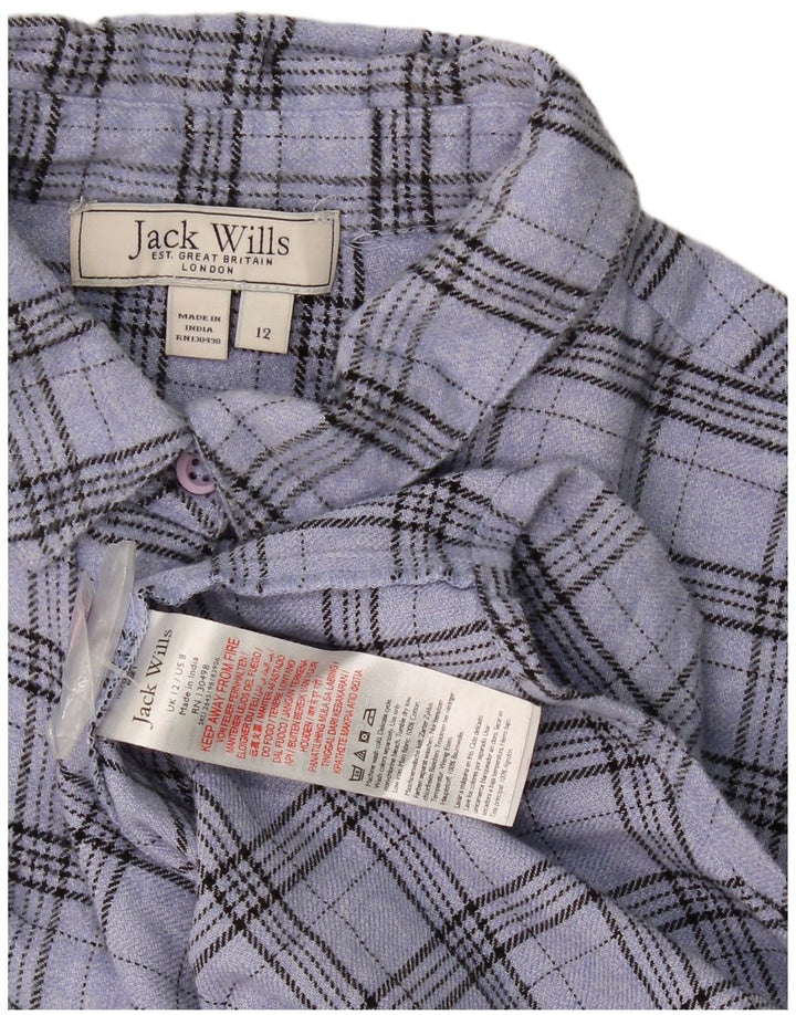 Jack Wills Γυναικείο πουκάμισο μεγάλου μεγέθους UK 12 μεσαίο μπλε βαμβακερό καρό