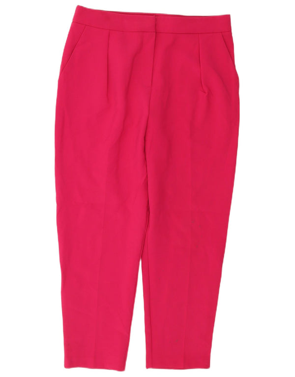 Topshop γυναικείο κομμένο παντελόνι UK 14 Large W32 L25 Pink Polyester