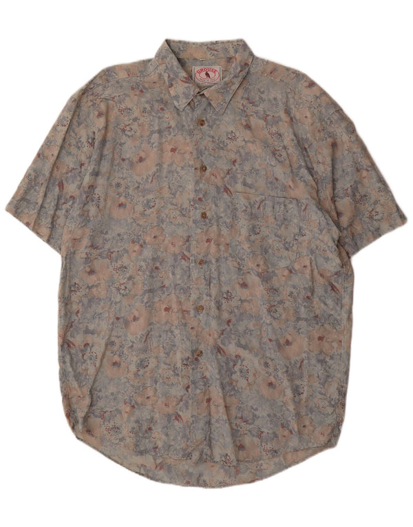 Ανδρικό κοντομάνικο πουκάμισο VINTAGE XL Πολύχρωμο Floral Rayon