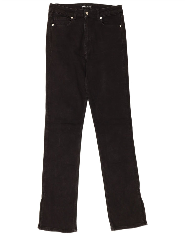 Zara Γυναικείο Straight Jeans EU 40 Medium W30 L32 Μαύρο βαμβακερό