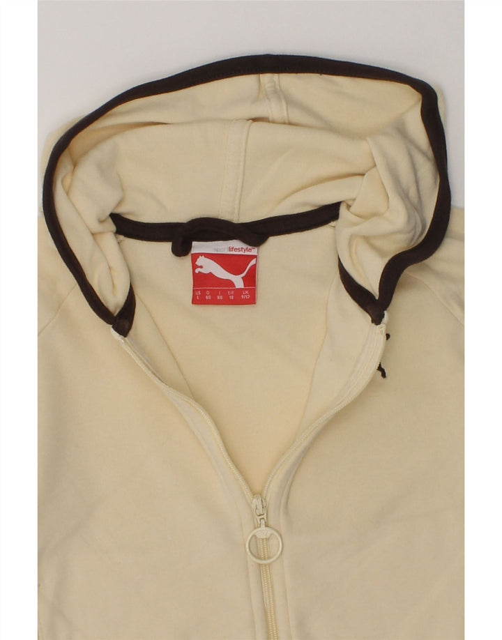 PUMA Baby Girls Zip Hoodie Sweater 9-12 Months Beige Colourblock Cotton | Vintage Puma | Thrift | Second-Hand Puma | Used Clothing | Messina Hembry 