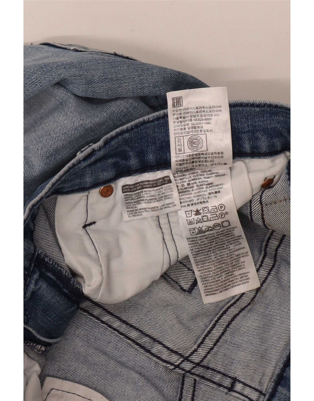 Levi's Mens 511 Distressed Slim Jeans W34 L36 Blue Cotton