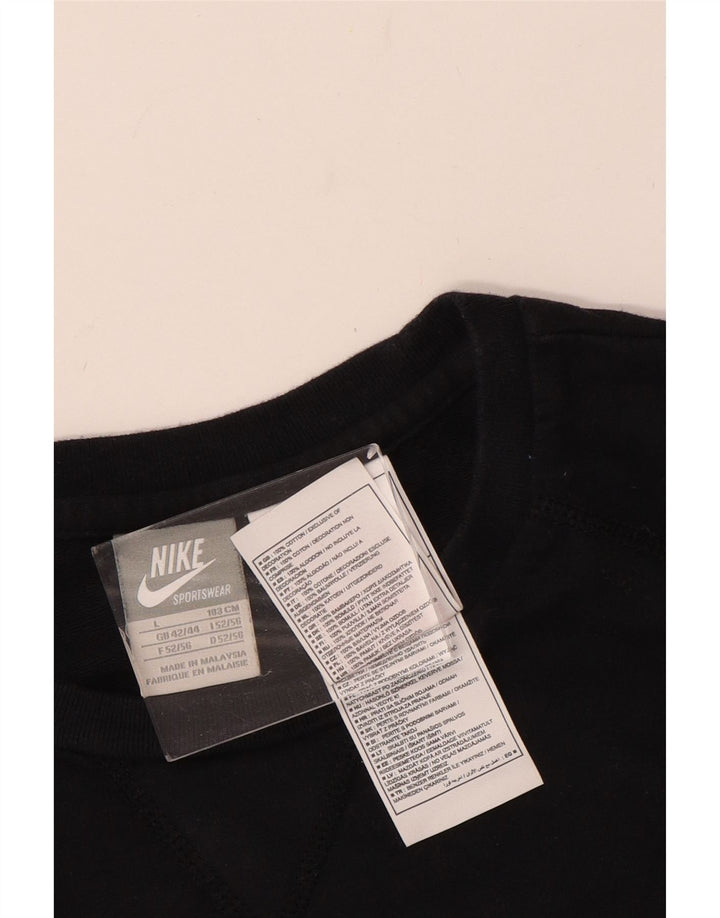 Ανδρικό γραφικό φούτερ NIKE Jumper UK 42/44 μεγάλο μαύρο βαμβακερό