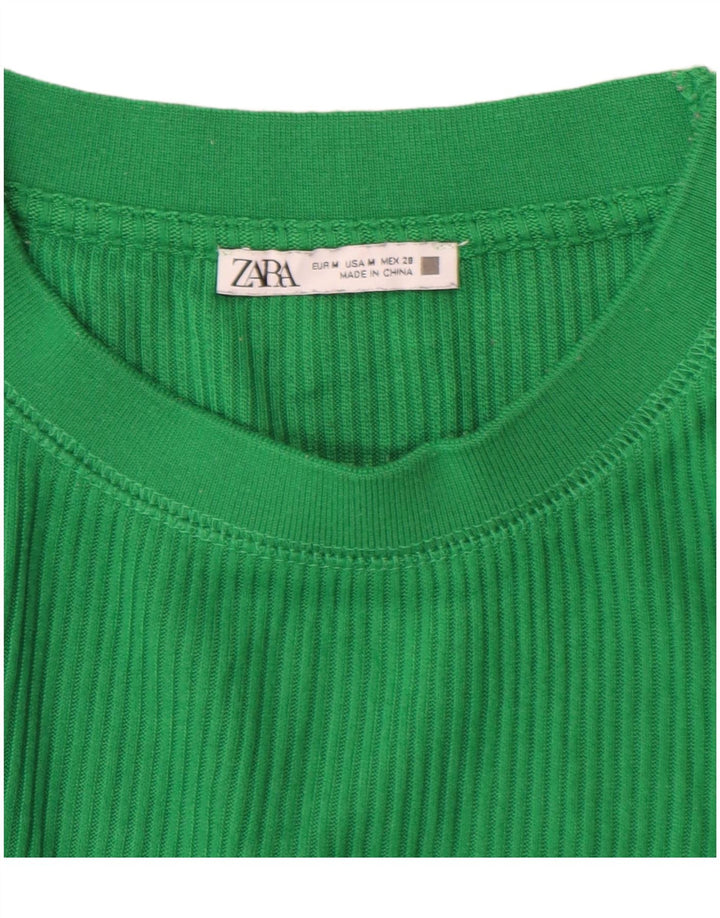 Γυναικείο τοπ ZARA μακρυμάνικο UK 14 Medium Green