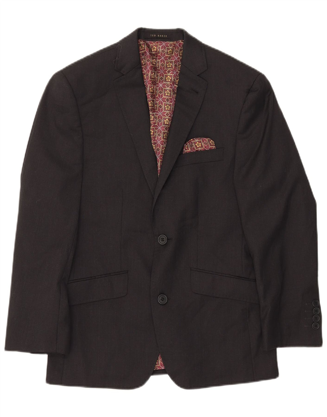 TED BAKER Mens 2 Button Blazer Jacket UK 36 Small Black New Wool