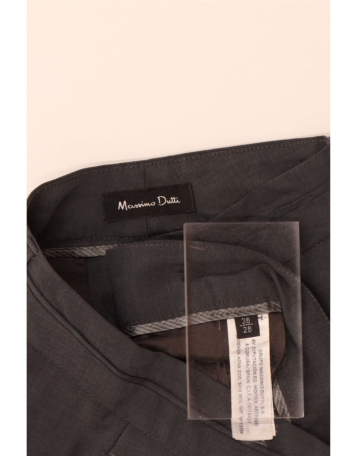 MASSIMO DUTTI Γυναικείο ίσιο παντελόνι EU 38 Small W28 L33 Γκρι μαλλί