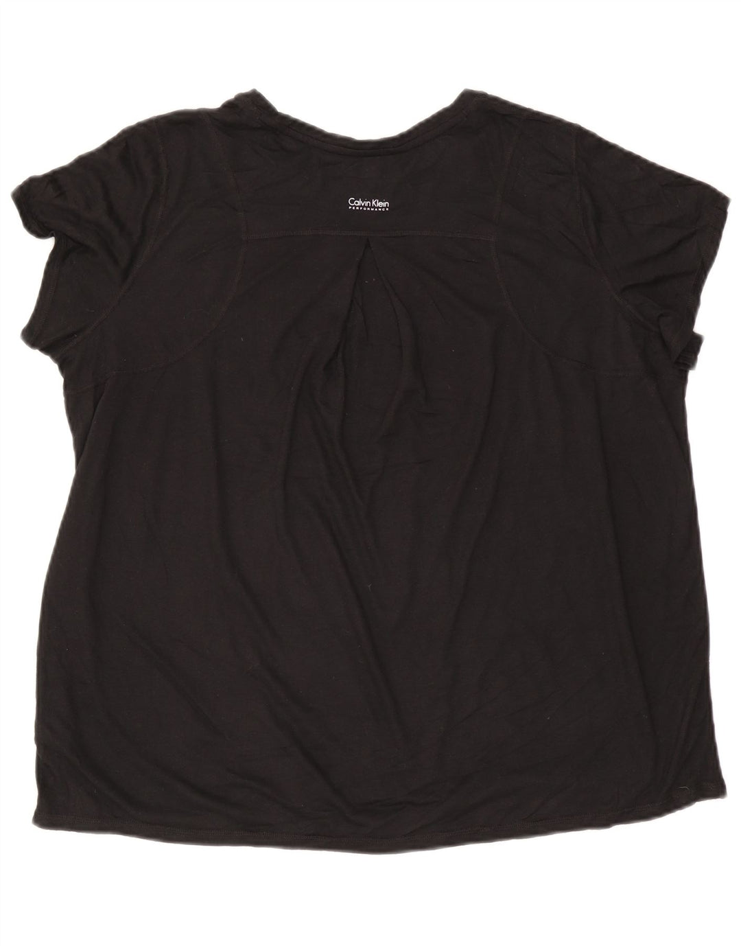 Γυναικείο T-Shirt CALVIN KLEIN Top UK 20 2XL μαύρο πολυεστέρα