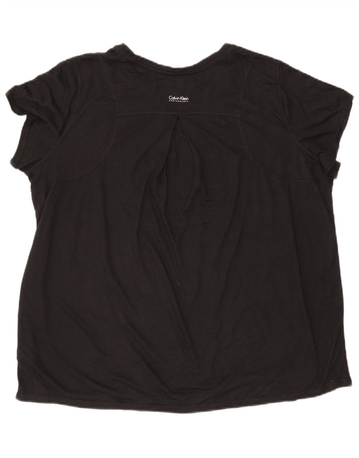 Γυναικείο T-Shirt CALVIN KLEIN Top UK 20 2XL μαύρο πολυεστέρα