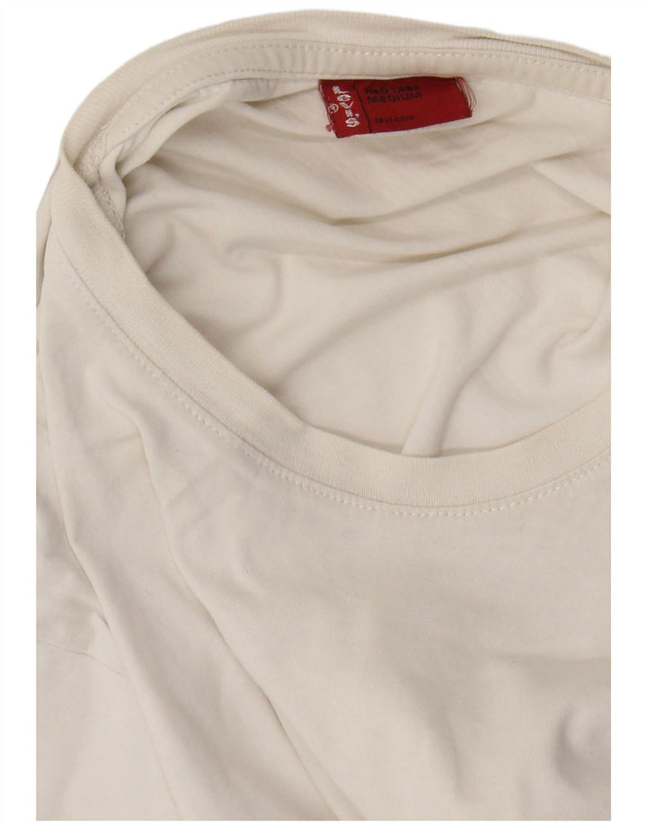LEVI'S Womens T-Shirt Top UK 14 Medium White Cotton