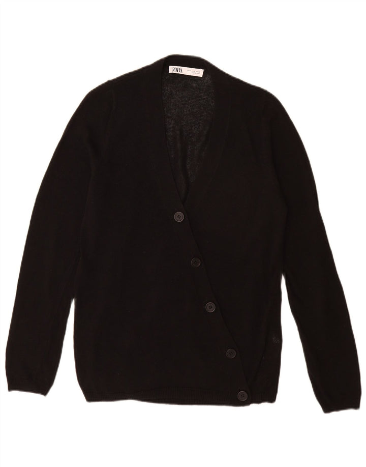 Zara Γυναικεία Ζακέτα UK 10 Small Black Acrylic