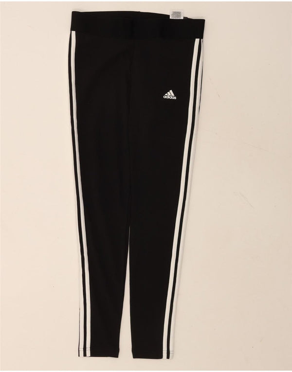 Adidas Womens Leggings UK 12/14 Medium  Black Cotton
