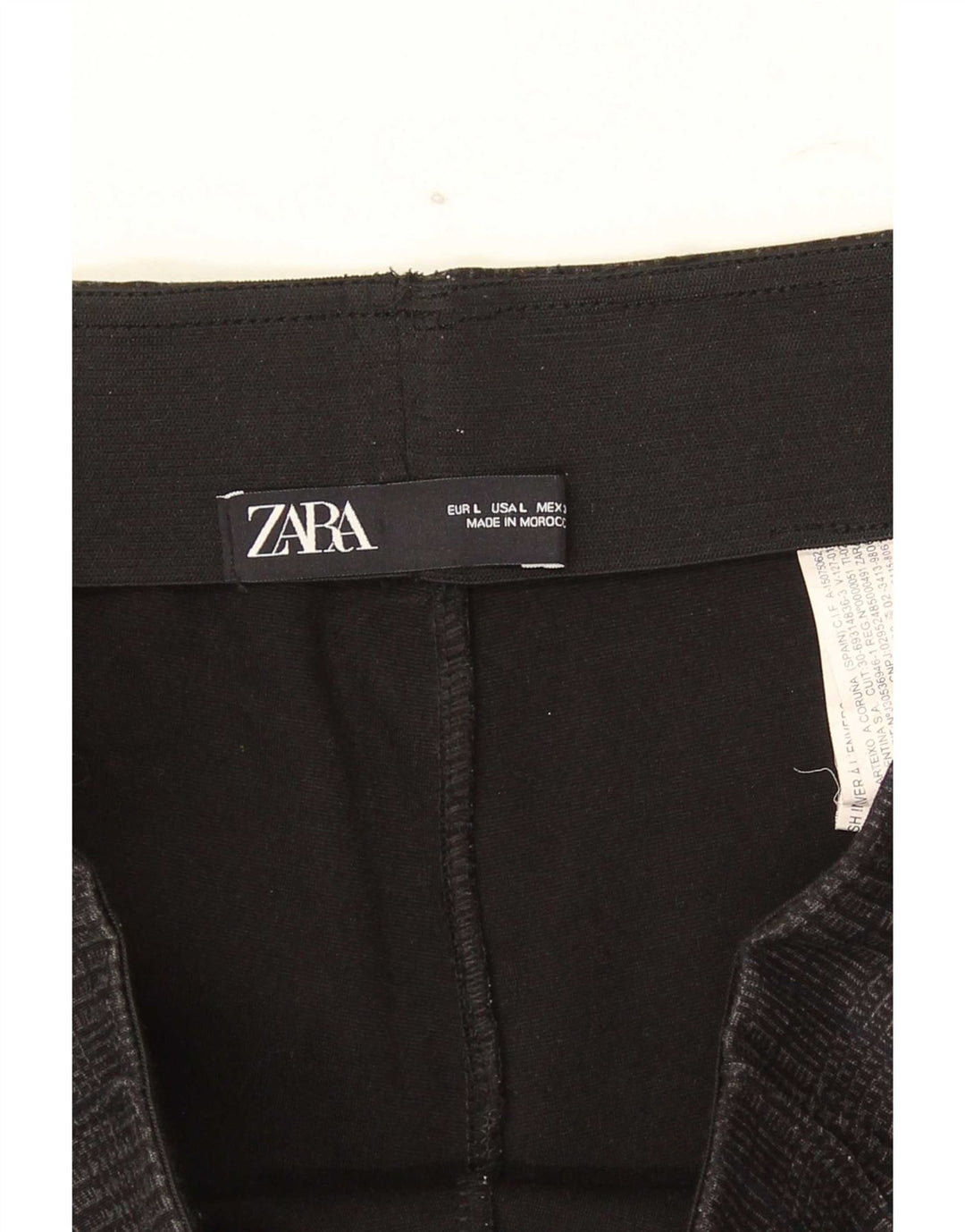 Zara Γυναικείο Slim Cropped Παντελόνι Μεγάλο W32 L26 Γκρι Houndstooth Πολυεστέρας