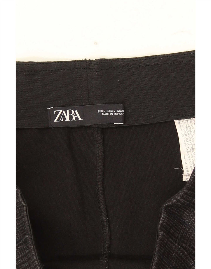 Zara Γυναικείο Slim Cropped Παντελόνι Μεγάλο W32 L26 Γκρι Houndstooth Πολυεστέρας
