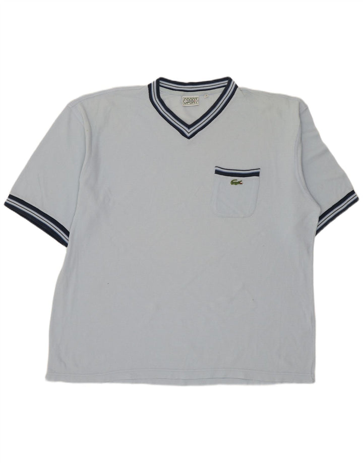 Ανδρικό T-Shirt LACOSTE Top Size 7 2XL Μπλε Βαμβακερό