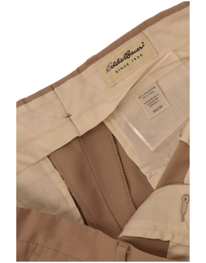 Eddie Bauer Ανδρικό παντελόνι Chino με καρφίτσες W36 L30 Μπεζ πολυεστέρας