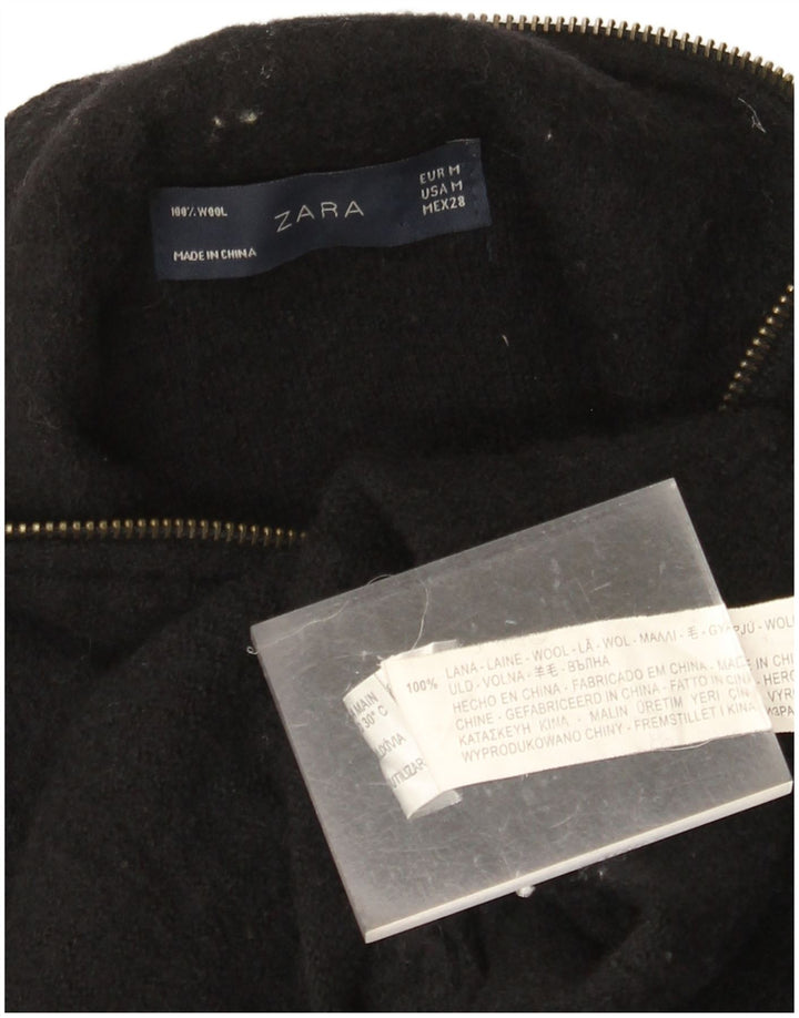 Γυναικείο παλτό ZARA UK 14 Μεσαίο μαύρο μαλλί