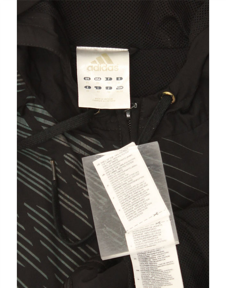 Ανδρικό πουλόβερ με κουκούλα με φερμουάρ ADIDAS XS Μαύρο ριγέ πολυεστέρα