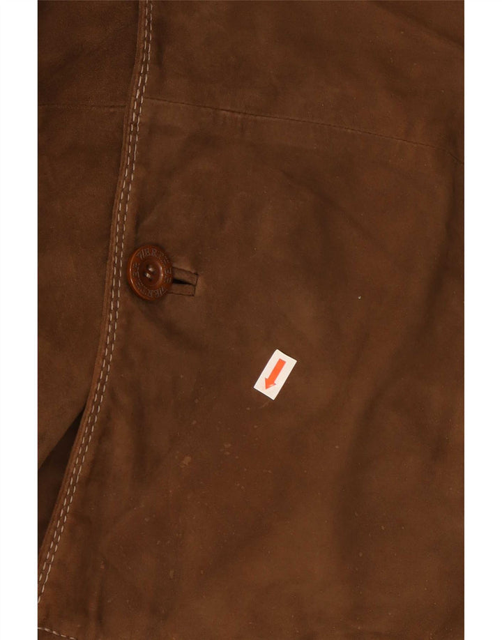 Ανδρικό Suede Jacket Werther IT 54 2XL Καφέ Δερμάτινο