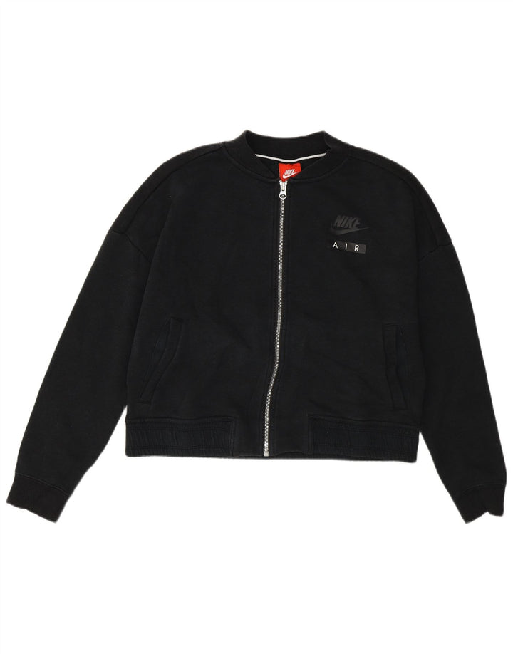 Γυναικεία αθλητική φόρμα Nike Crop γραφικά, κορυφαίο μπουφάν UK 10 Small Black