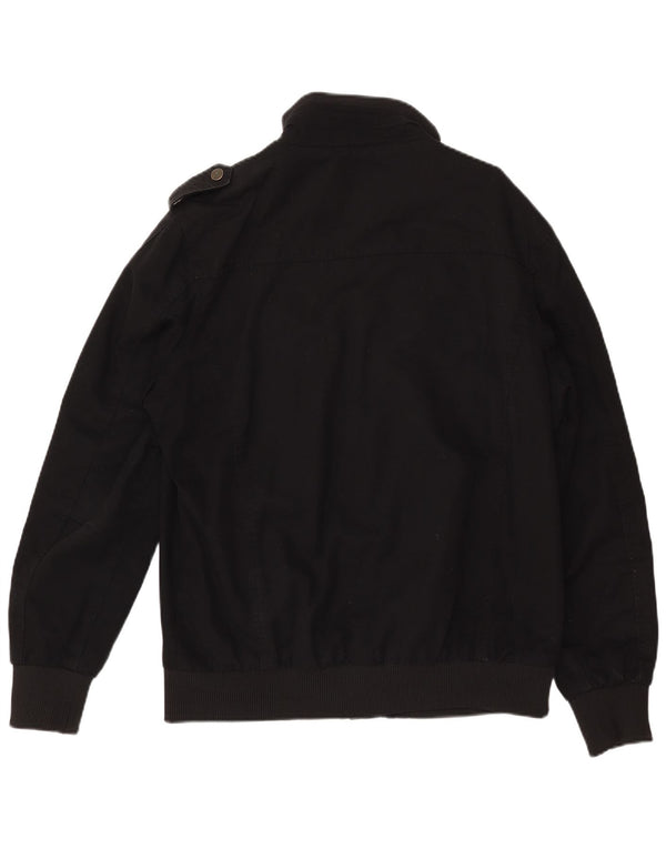 WENVEN Mens Utility Jacket UK 40 Large Black Cotton