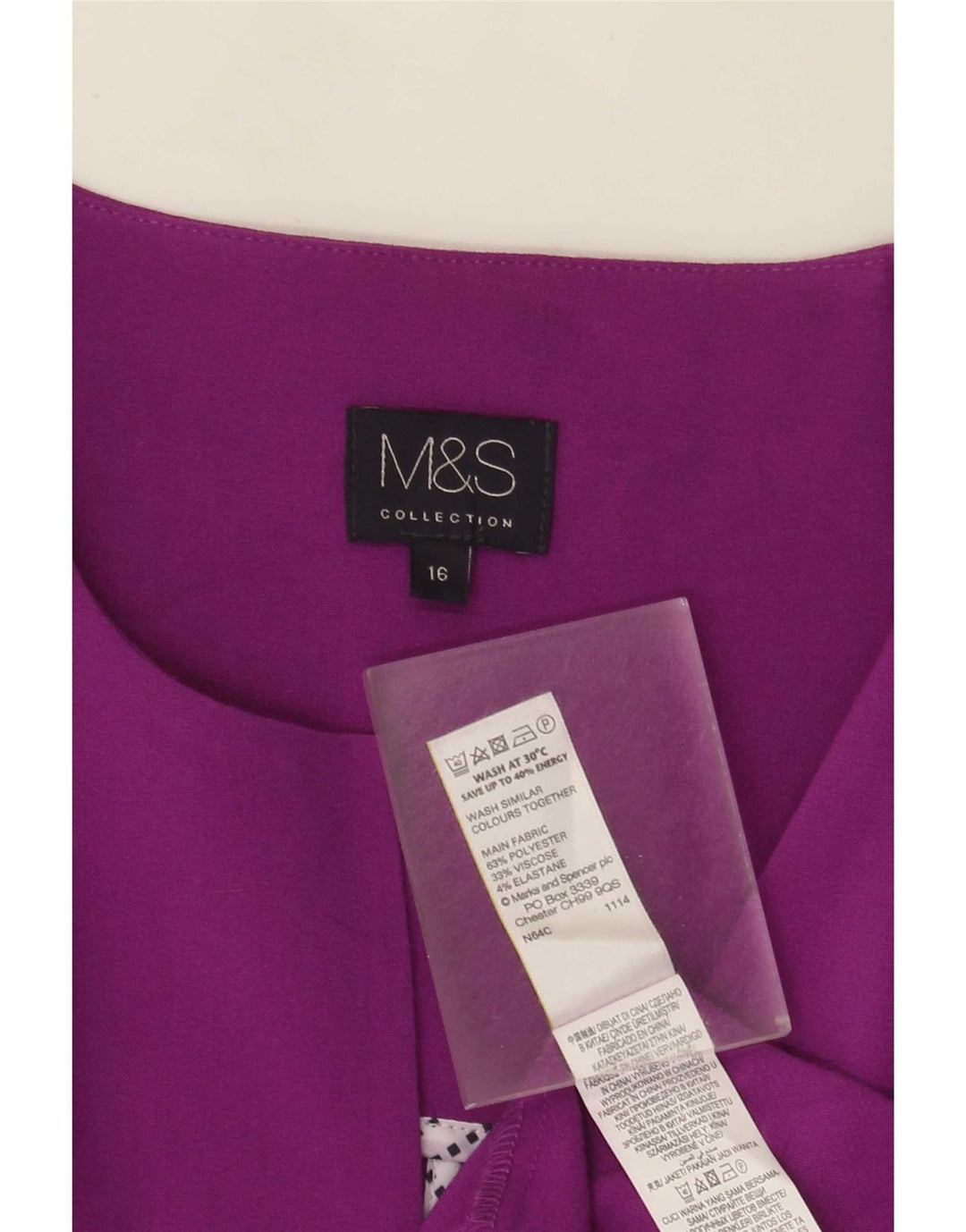 Marks & Spencer Γυναικείο Open Blazer Jacket UK 16 Large Purple Polyester