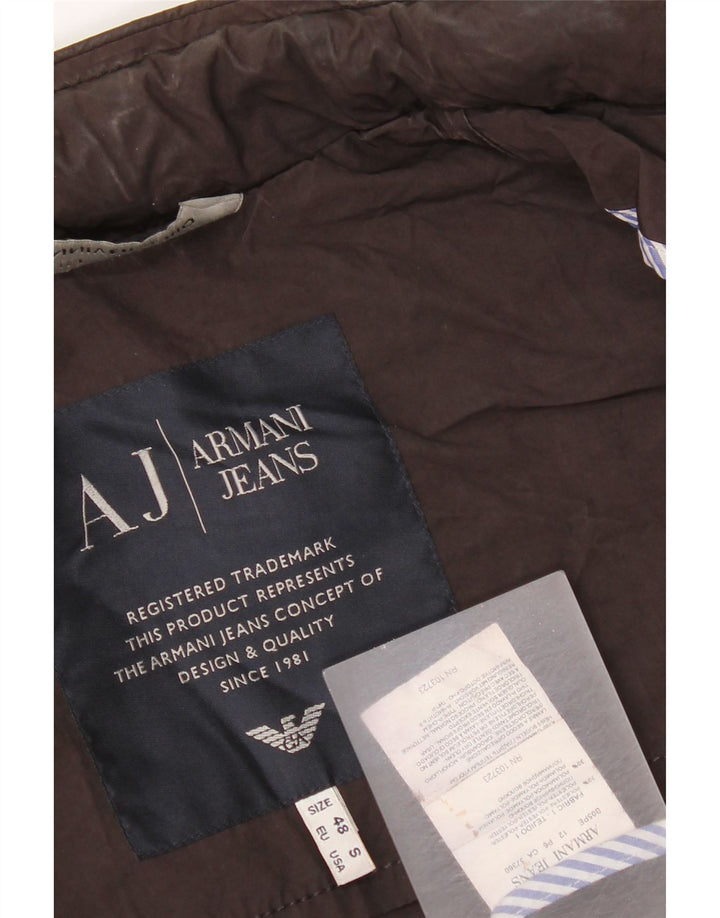 Armani Jeans Ανδρικό μπουφάν με κουκούλα bomber EU 48 Small Brown Polyester