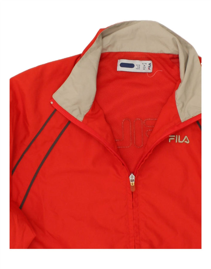 FILA Boys Graphic Tracksuit Top Jacket 15-16 Years Orange Colourblock Vintage Fila and Second-Hand Fila from Messina Hembry 