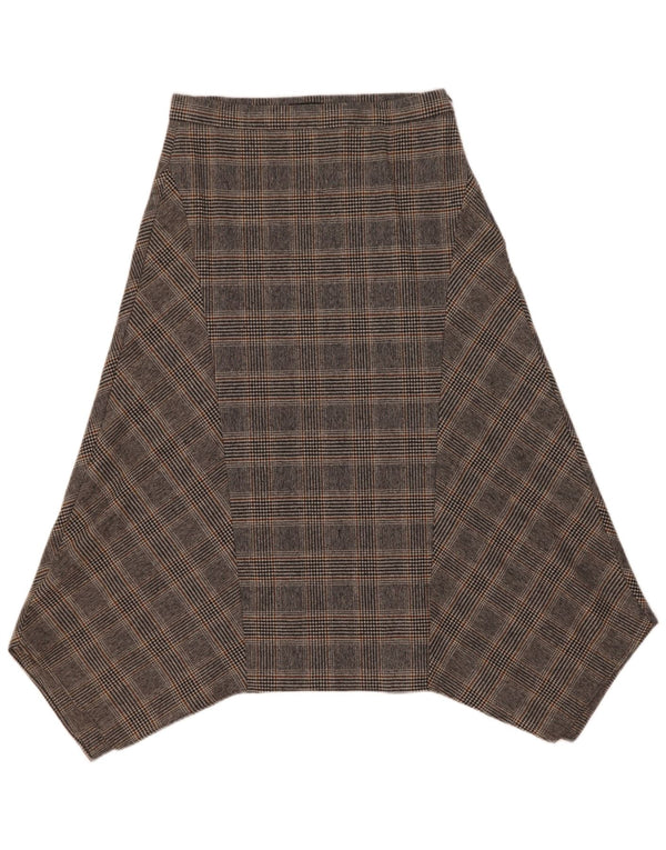 Massimo Dutti Γυναικεία ασύμμετρη φούστα EU 40 Medium W30 Grey Check Wool