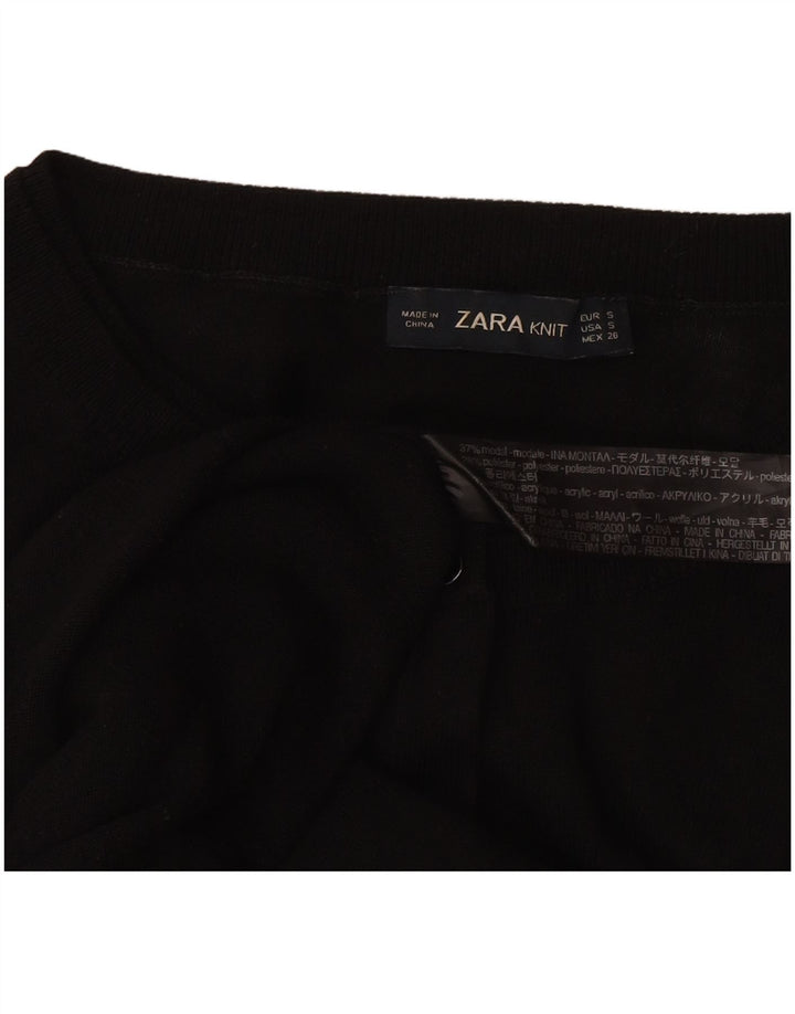 Zara Γυναικείο πουλόβερ UK 10 Small Black Modal