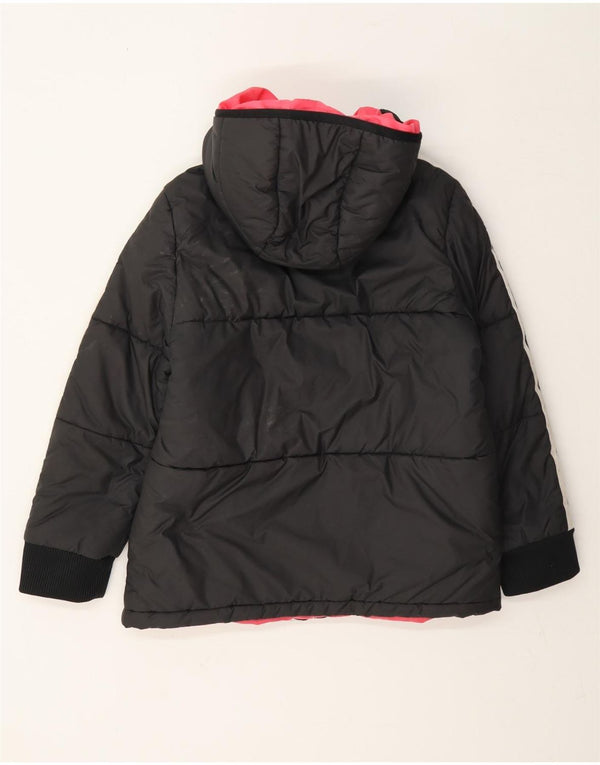 Adidas Girls Hooded Hooded Jacket 9-10 Years Grey Polyester