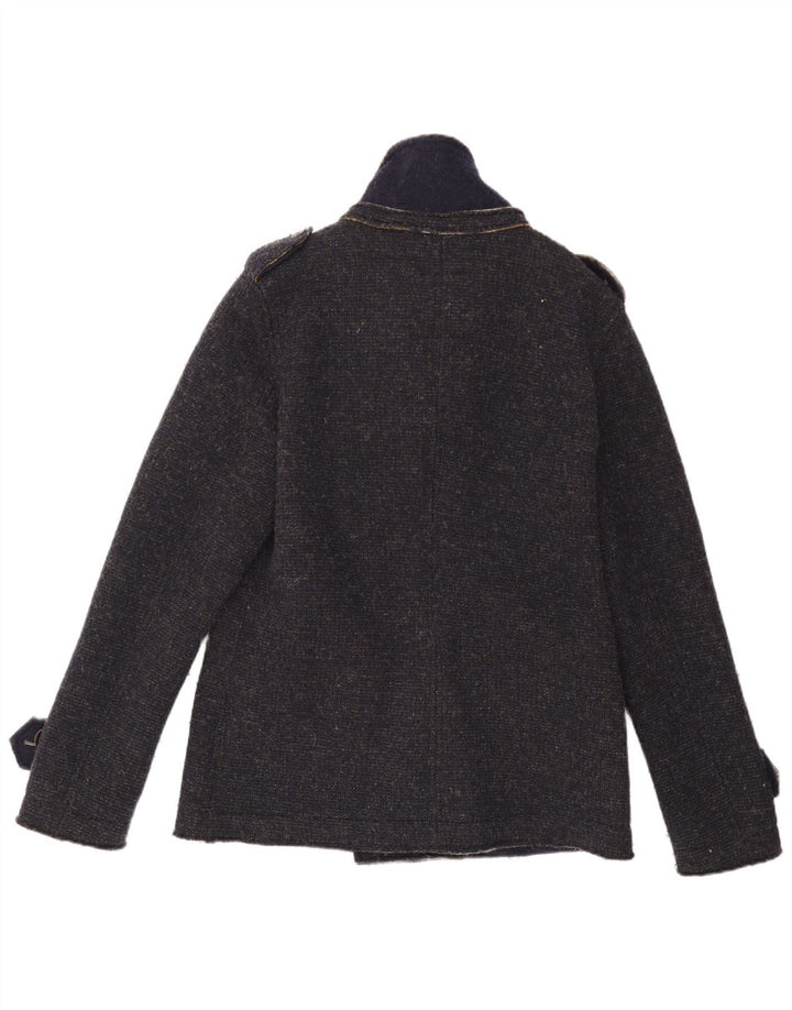 Μείγμα Ανδρικό παλτό μπιζελιού UK 40 Large Navy Blue Polyester