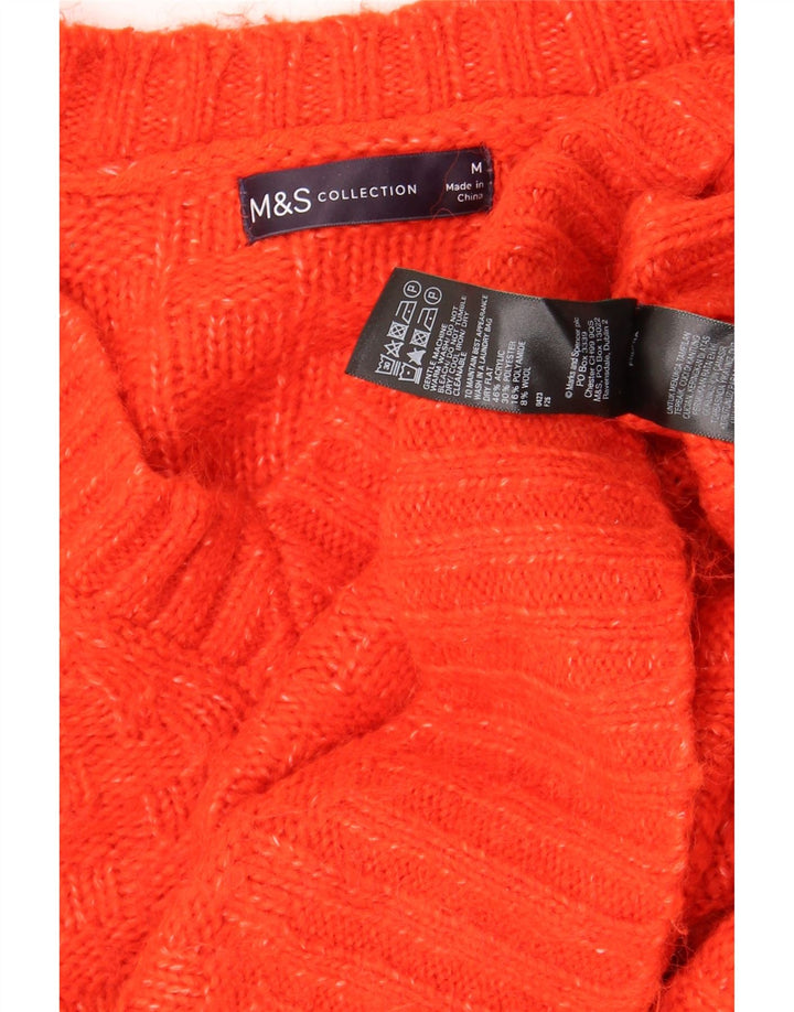 Marks & Spencer Γυναικείο πουλόβερ με λαιμόκοψη μεγάλου μεγέθους UK 14 Μεσαίο κόκκινο