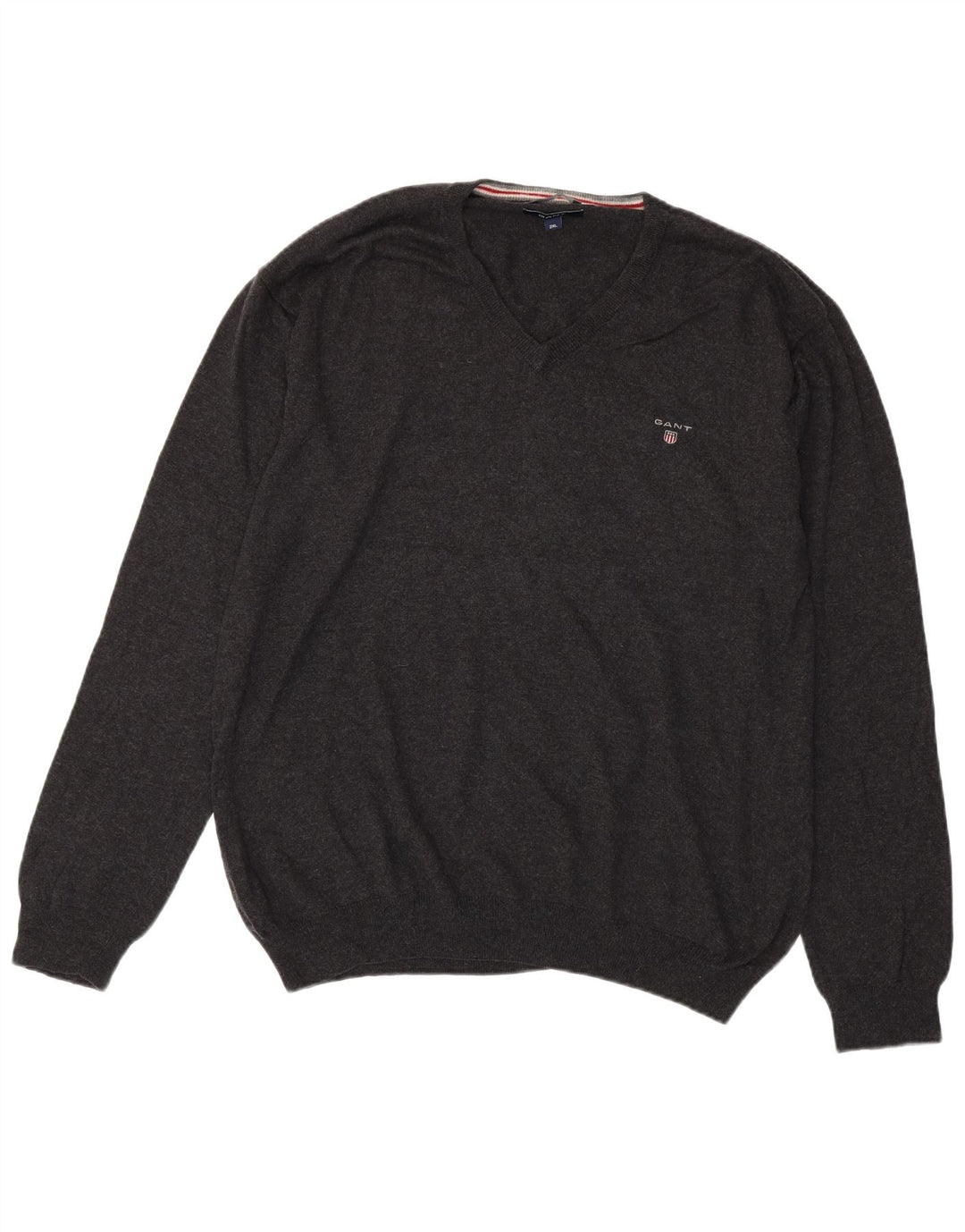Ανδρικό πουλόβερ Gant V-Neck Jumper 2XL Γκρι βαμβακερό