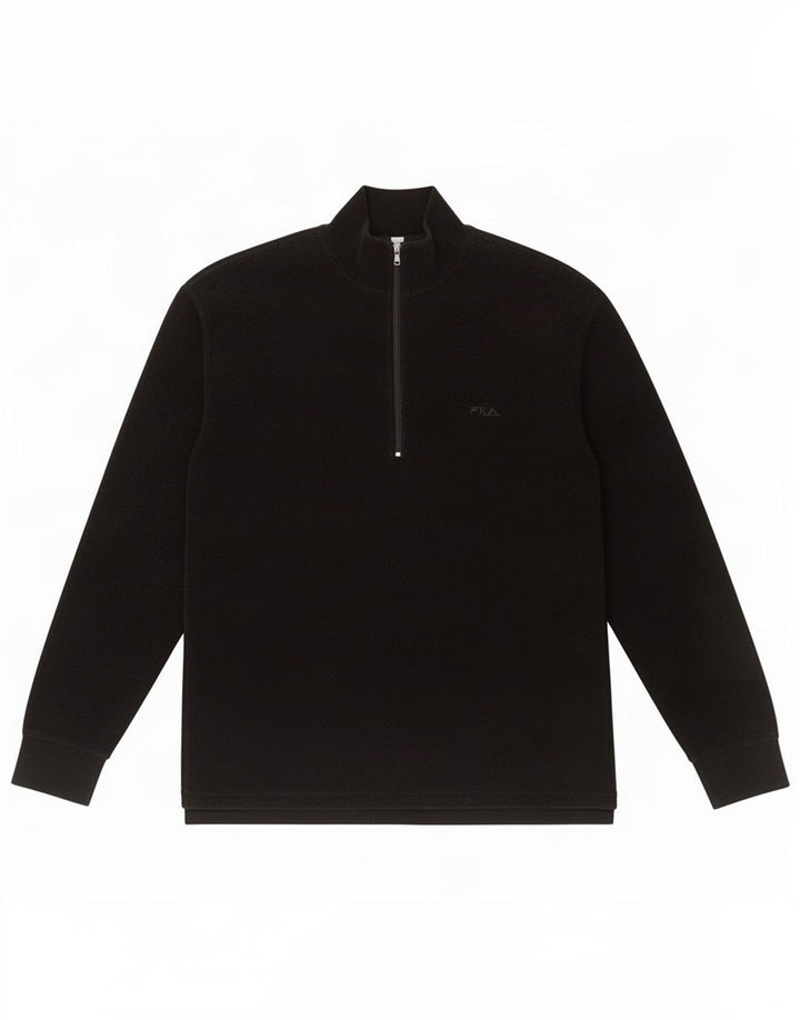 Fila Ανδρικό φερμουάρ Fleece Jumper Μικρό Μαύρο