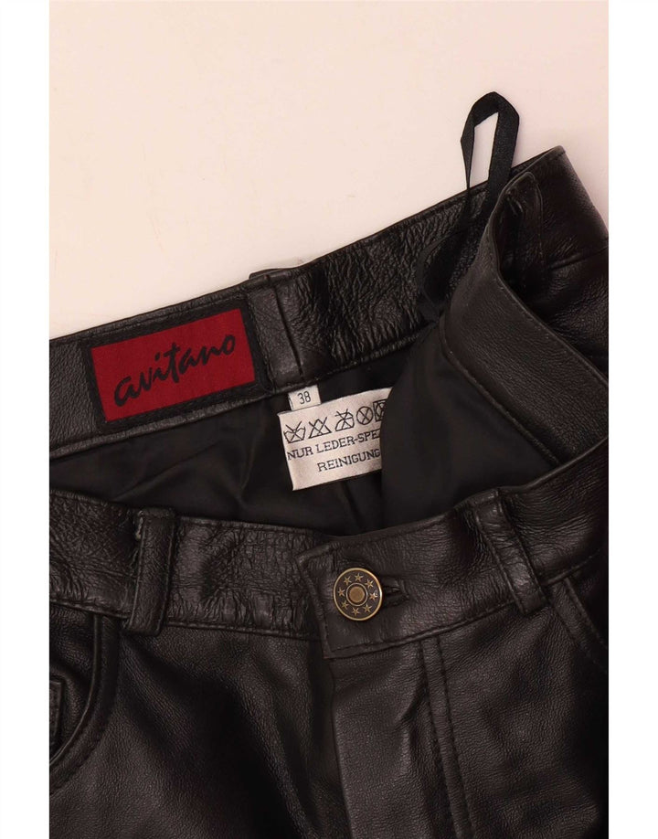 Avitano Γυναικείο Λεπτό Δερμάτινο Παντελόνι EU 38 Medium W26 L33 Μαύρο