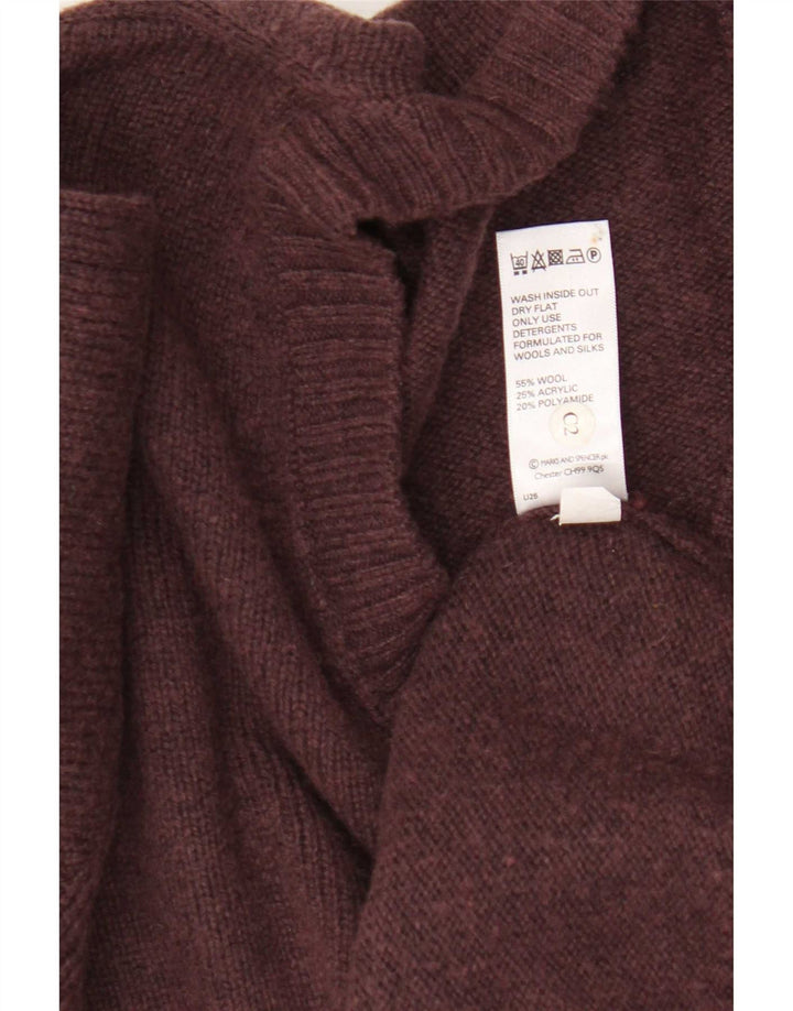 Ανδρικό πουλόβερ Marks & Spencer με V λαιμόκοψη XL Μαλλί μπορντό