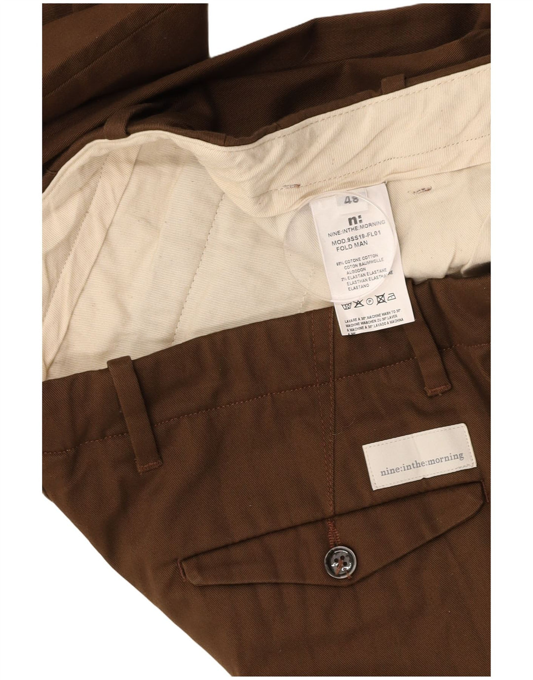 9 IN THE PORNING Ανδρικό παντελόνι Chino IT 48 Medium W32 L28 Brown