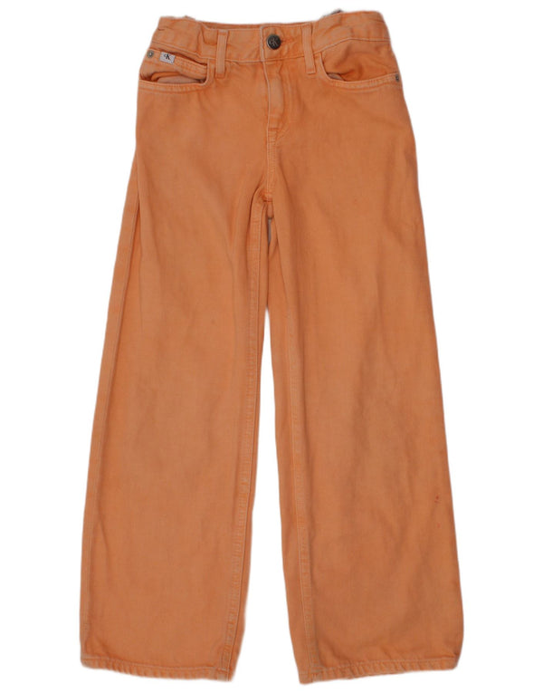 Calvin Klein Girls Straight Jeans 5-6 ετών W22 L22 Πορτοκαλί βαμβακερό
