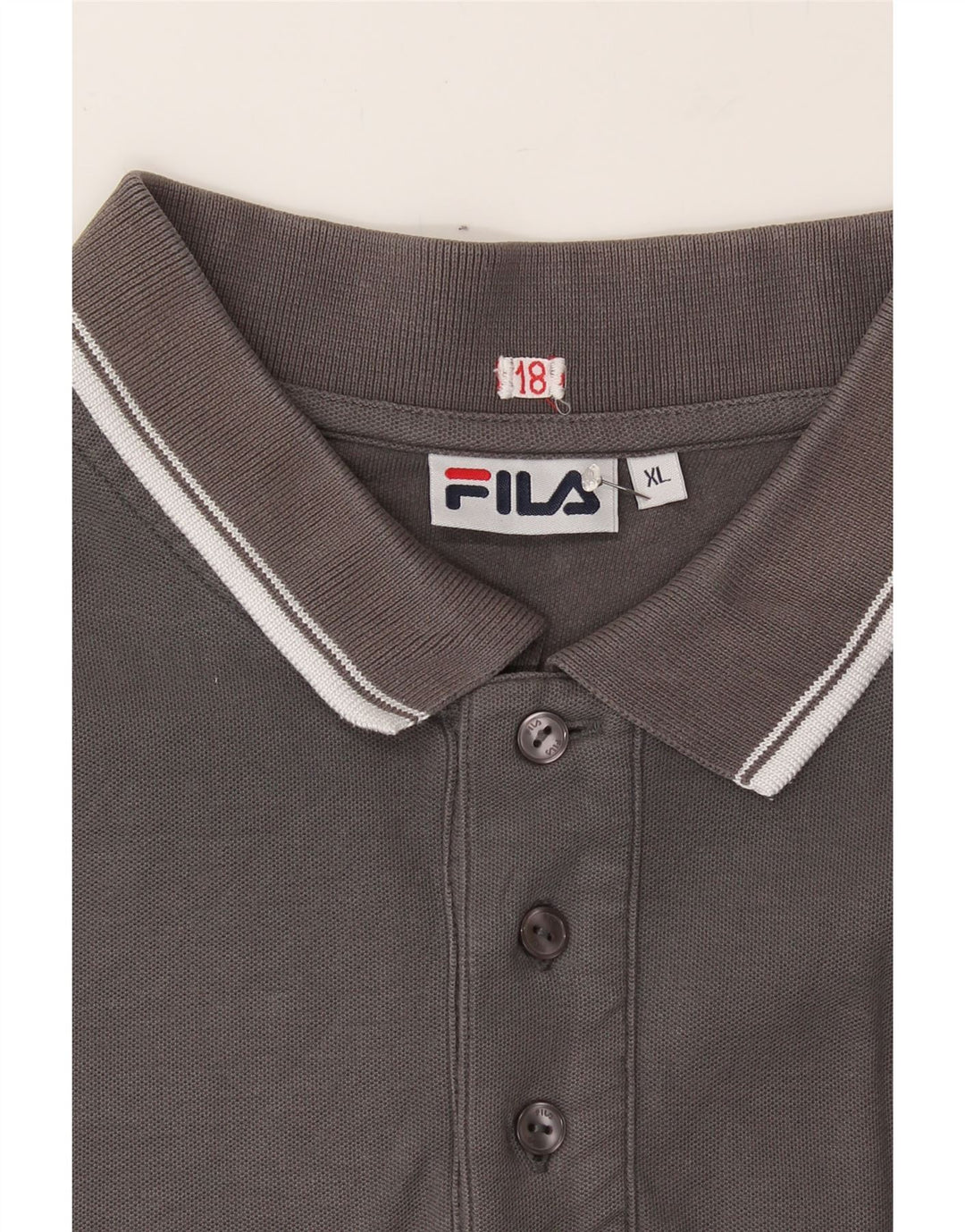 FILA Mens Polo Shirt XL Grey Cotton Vintage Fila and Second-Hand Fila from Messina Hembry 